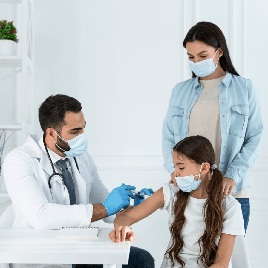 Doctor with patient